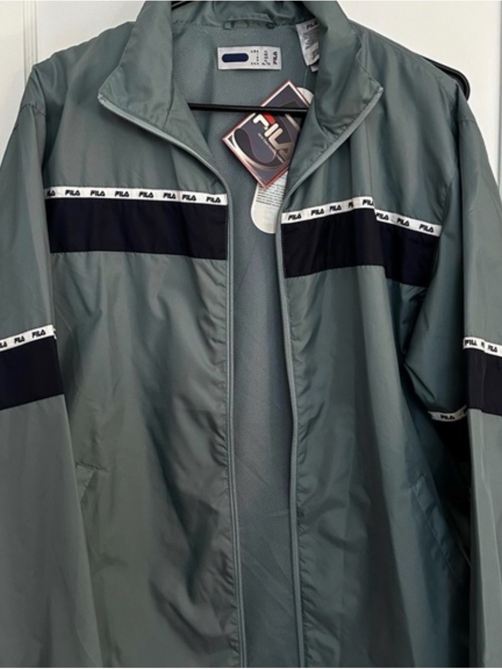 FILA Slate Green and Black Windbreaker Jacket